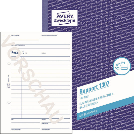Avery Zweckform Bauformular 1307 DIN A5 nicht selbstdurchschreibend 2 Durchschläge 100 Bl.