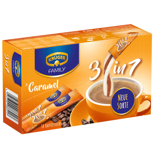 KRÜGER FAMILY Kaffee 3in1 Caramel löslich 10 x 18 g/Pack.