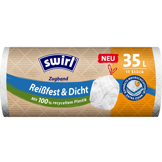 Swirl Müllbeutel 55 x 63 cm (B x H) 35l Plastik, 100 % recycelt weiß 11 St./Pack.