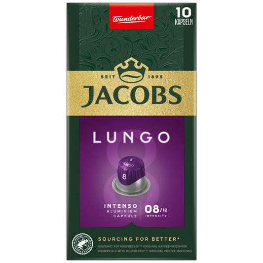 JACOBS Kaffeekapsel Lungo 8 Nespresso® Maschine Intenso Intensität: 8 10 x 5,2 g/Pack.