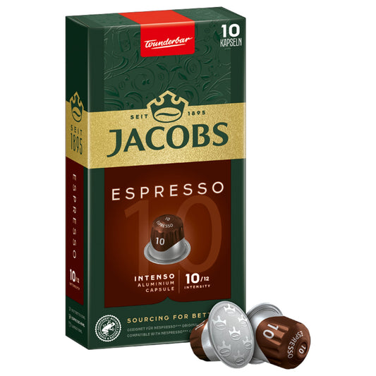 JACOBS Espressokapsel 10 Nespresso® Maschine Intenso Intensität: 10 10 x 5,2 g/Pack.