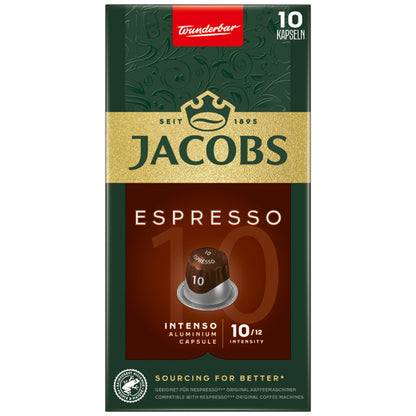 JACOBS Espressokapsel 10 Nespresso® Maschine Intenso Intensität: 10 10 x 5,2 g/Pack.
