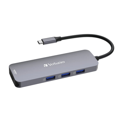 Verbatim USB-Hub CMH-08 USB-C grau/schwarz