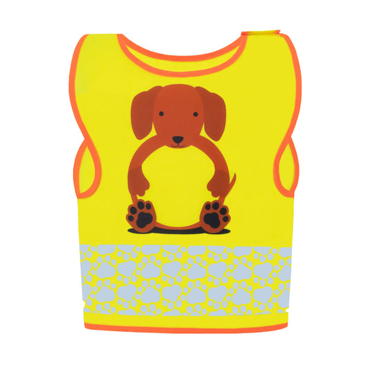 korntex Warnweste Funtastic Wildlife XXS reflektierend Klettverschluss 100 % Polyester gelb