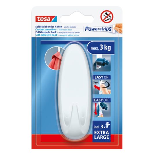 tesa® Haken Powerstrips® Extra Large 3kg inkl. 3 Powerstrips® Extra Large weiß