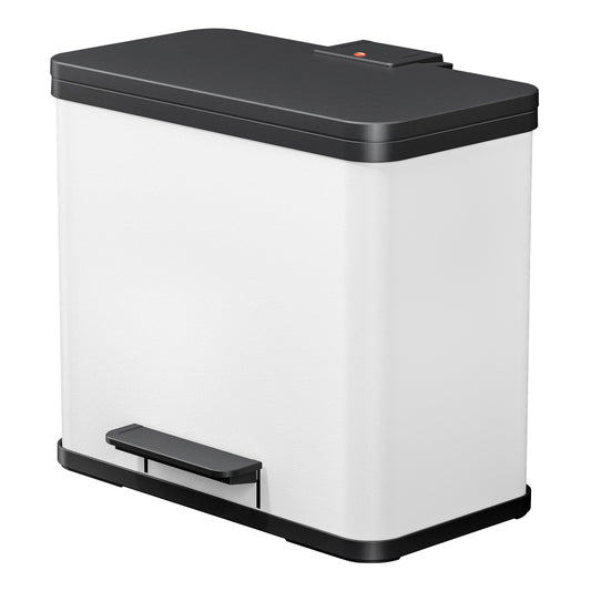 Hailo Tretabfalleimer Öko trio Plus L 47 x 43 x 34 cm (B x H x T) 3 x 9l Stahlblech weiß