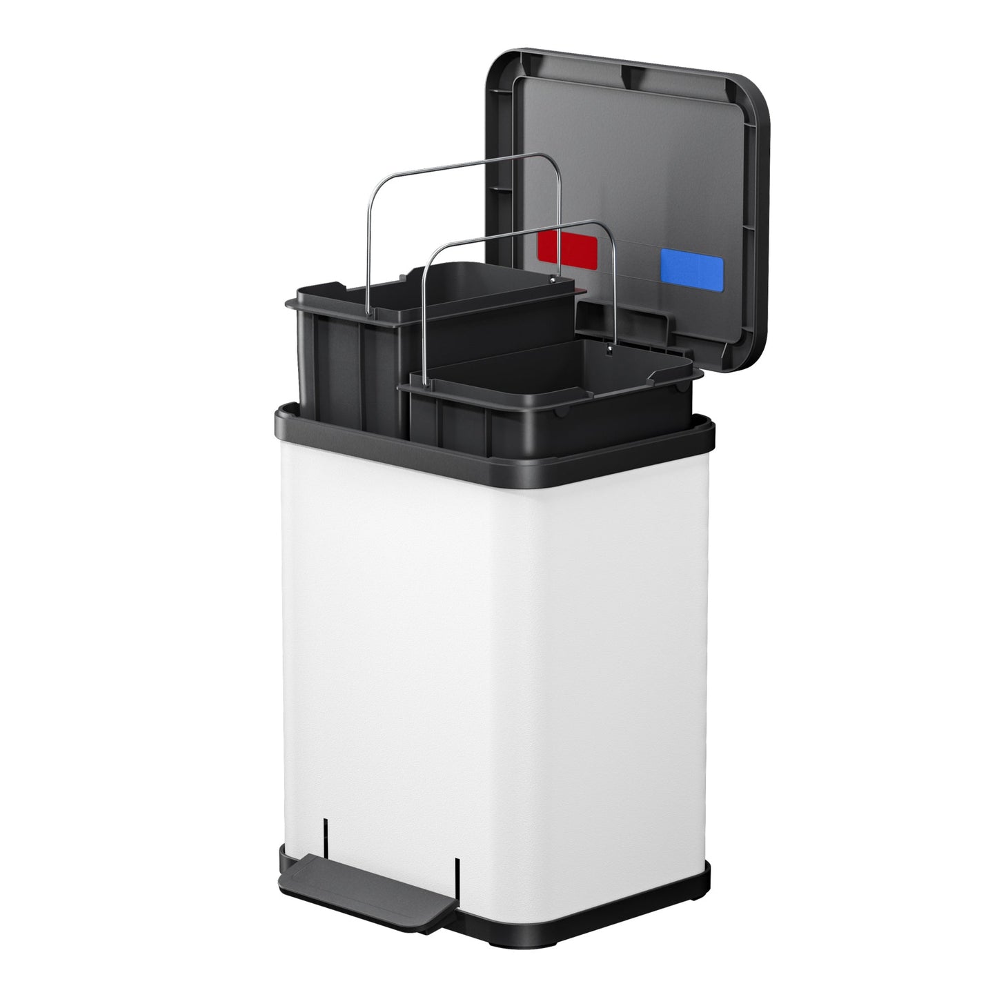 Hailo Tretabfalleimer Öko duo Plus M 32 x 43 x 33 cm (B x H x T) 2 x 9l Stahlblech weiß