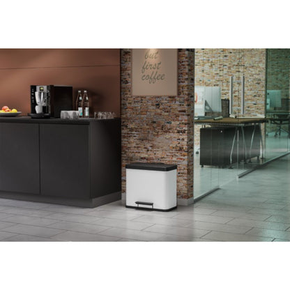 Hailo Tretabfalleimer Öko trio Plus L 47 x 43 x 34 cm (B x H x T) 3 x 9l Stahlblech weiß