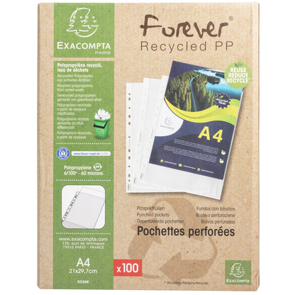 Exacompta Prospekthülle Forever® DIN A4 60µm oben offen Polypropylen, recycelt transparent 100 St./Pack.