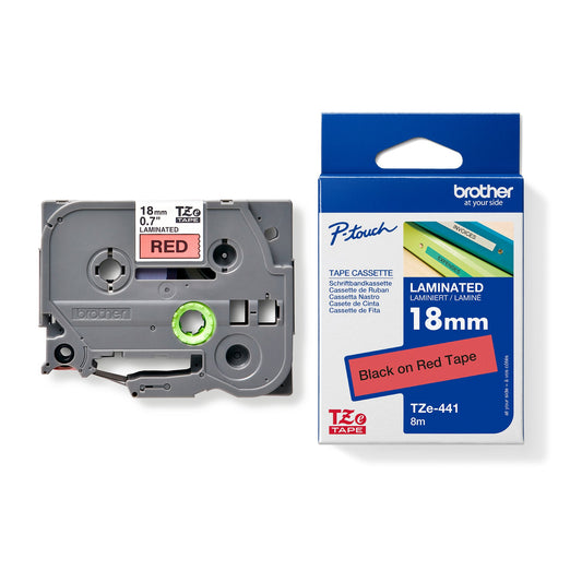 Brother Schriftbandkassette P-touch 18 mm x 8 m (B x L) rot schwarz