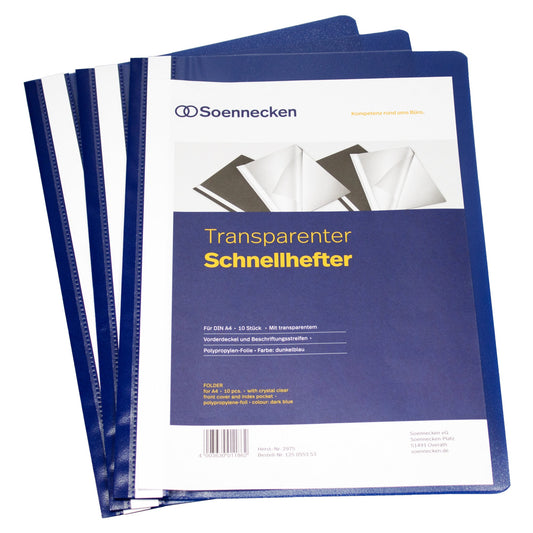 Soennecken Schnellhefter DIN A4 Polypropylen dunkelblau 10 St./Pack.
