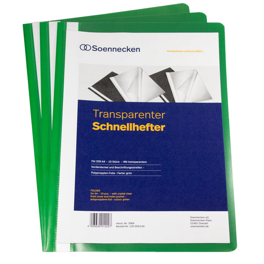 Soennecken Schnellhefter DIN A4 Polypropylen grün 10 St./Pack.