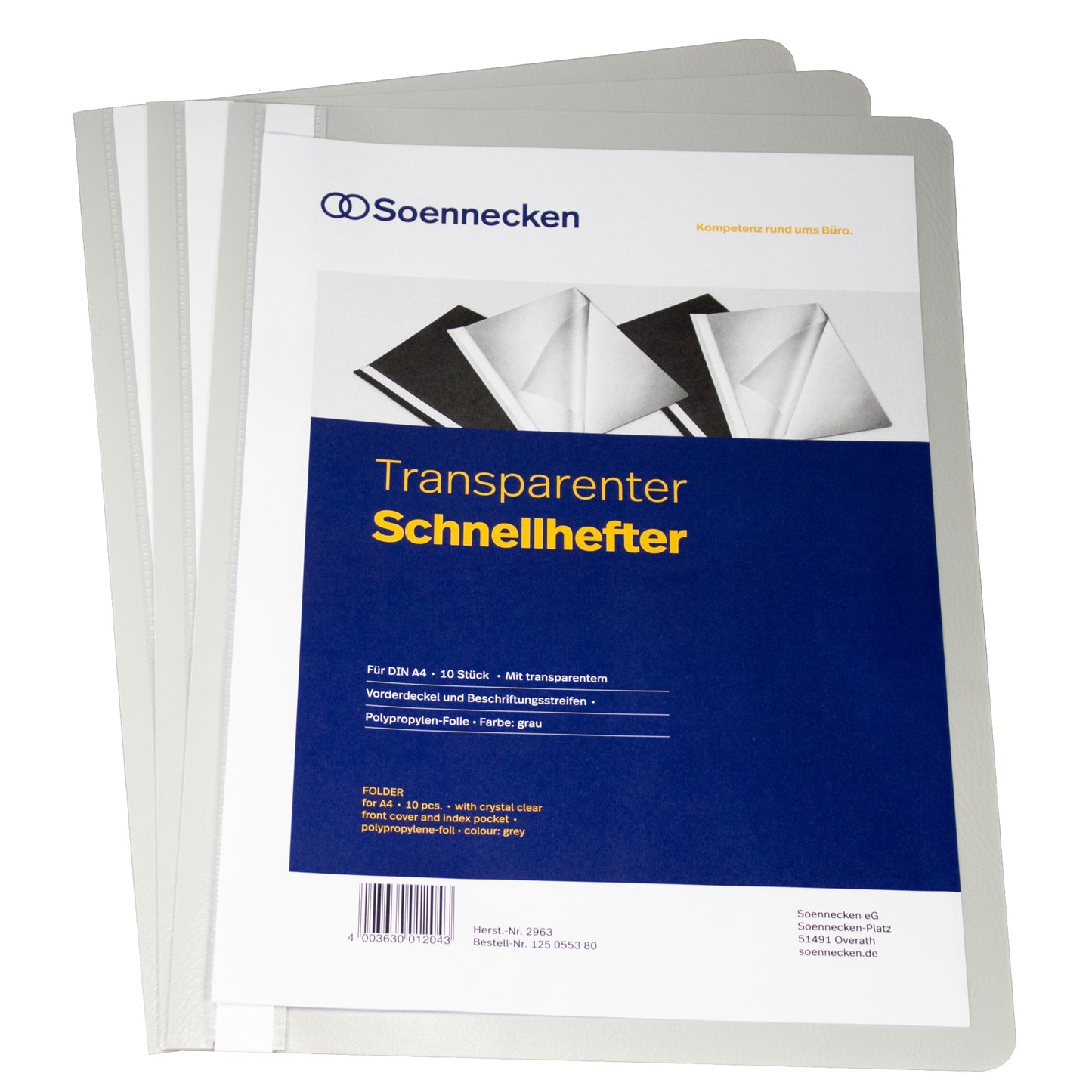 Soennecken Schnellhefter DIN A4 Polypropylen grau 10 St./Pack.