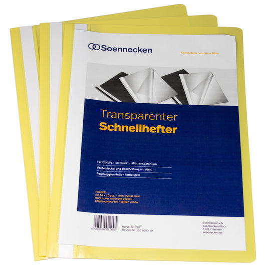 Soennecken Schnellhefter DIN A4 Polypropylen gelb 10 St./Pack.