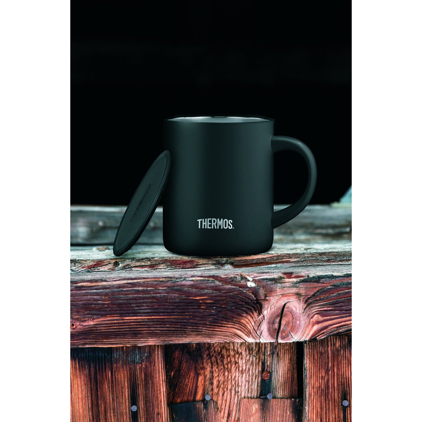 THERMOS Thermobecher LONGLIFE Mehrweg 10,8 x 9,9 x 7,9 cm (B x H x T) 350ml Edelstahl/Polypropylen schwarz
