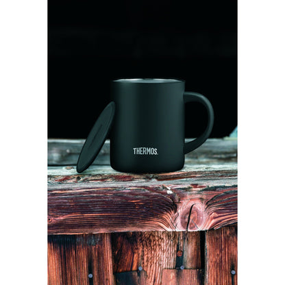 THERMOS Thermobecher LONGLIFE Mehrweg 10,8 x 9,9 x 7,9 cm (B x H x T) 350ml Edelstahl/Polypropylen schwarz