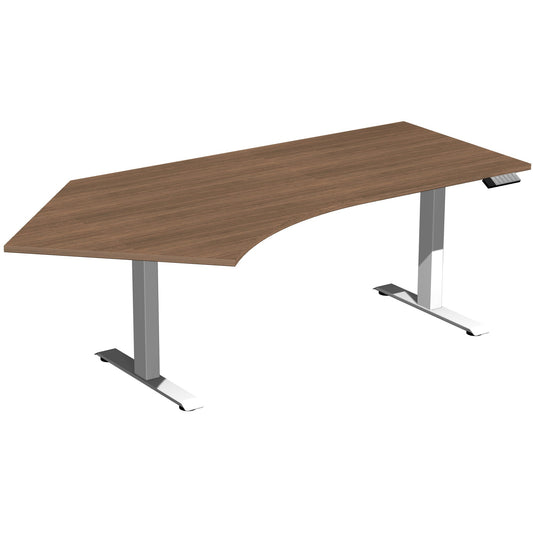 Geramöbel Schreibtisch Elevate Basic Maße: 2.166 x 730-1.230 x 1.130 mm (B x H x T) Dreischicht-Feinspan, melaminharzbeschichtet nussbaum