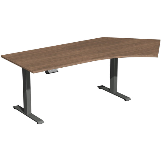 Geramöbel Schreibtisch Elevate Plus Maße: 2.166 x 630-1.280 x 1.130 mm (B x H x T) Dreischicht-Feinspan, melaminharzbeschichtet nussbaum