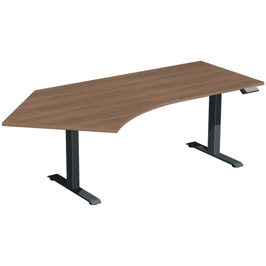 Geramöbel Schreibtisch Elevate Basic Maße: 2.166 x 730-1.230 x 1.130 mm (B x H x T) Dreischicht-Feinspan, melaminharzbeschichtet nussbaum