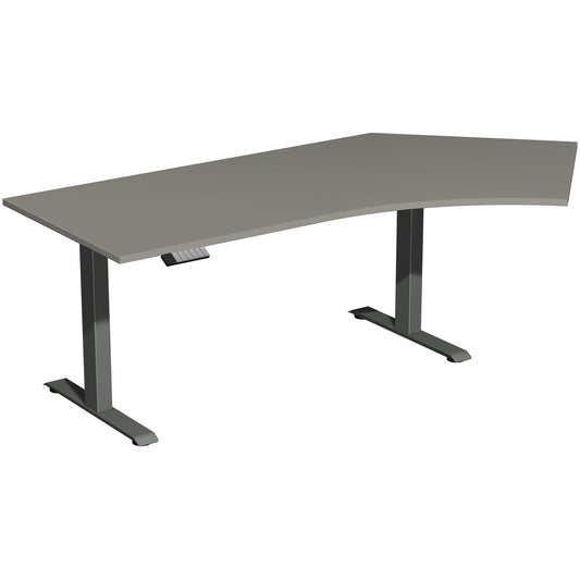 Geramöbel Schreibtisch Elevate Basic Maße: 2.166 x 730-1.230 x 1.130 mm (B x H x T) Dreischicht-Feinspan, melaminharzbeschichtet onyx