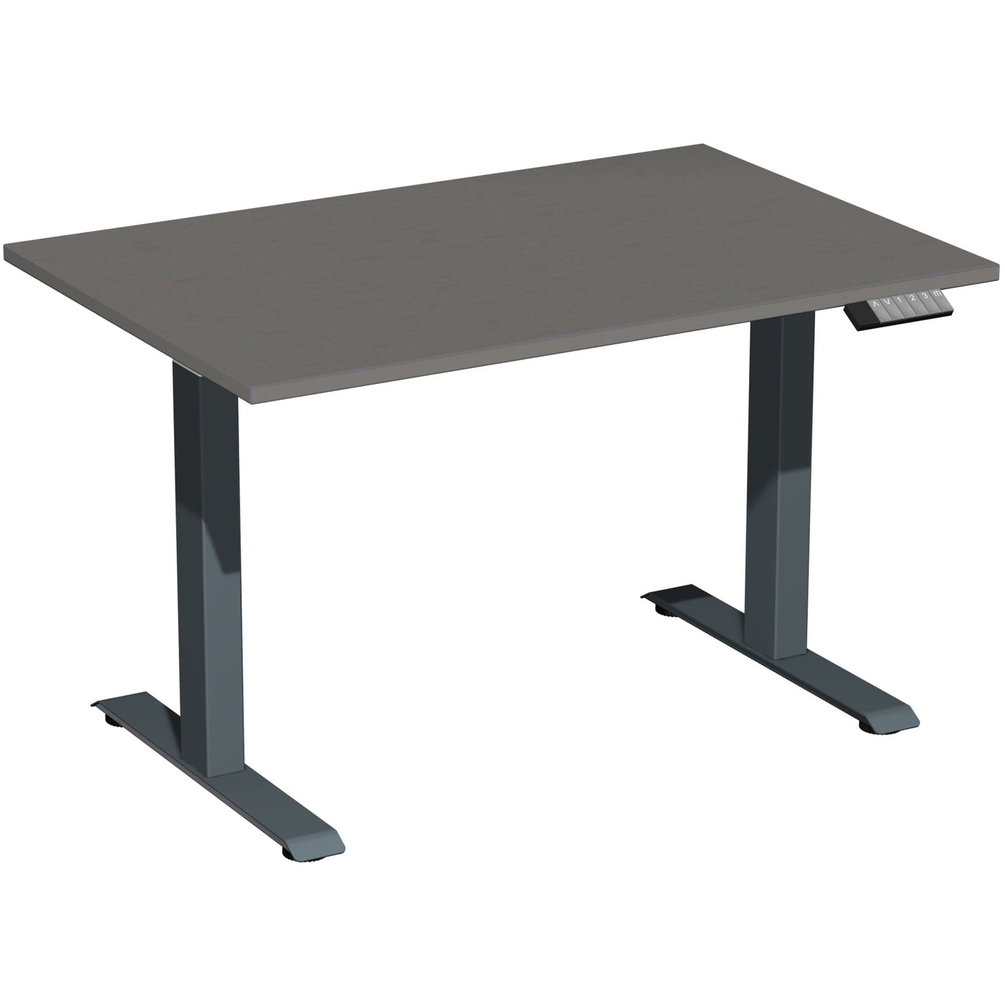 Geramöbel Schreibtisch Elevate Plus Maße: 1.200 x 630-1.280 x 800 mm (B x H x T) Dreischicht-Feinspan, melaminharzbeschichtet onyx