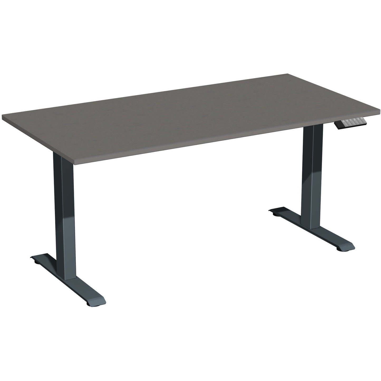 Geramöbel Schreibtisch Elevate Basic Maße: 1.600 x 730-1.230 x 800 mm (B x H x T) Dreischicht-Feinspan, melaminharzbeschichtet onyx