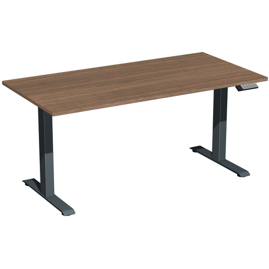 Geramöbel Schreibtisch Elevate Basic Maße: 1.600 x 730-1.230 x 800 mm (B x H x T) Dreischicht-Feinspan, melaminharzbeschichtet nussbaum