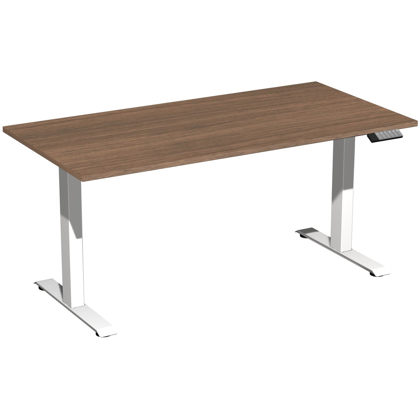 Geramöbel Schreibtisch Elevate Plus Maße: 1.600 x 630-1.280 x 800 mm (B x H x T) Dreischicht-Feinspan, melaminharzbeschichtet nussbaum