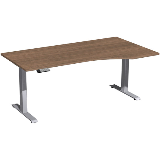 Geramöbel Schreibtisch Elevate Plus Maße: 1.800 x 630-1.280 x 1.000 mm (B x H x T) Dreischicht-Feinspan, melaminharzbeschichtet nussbaum