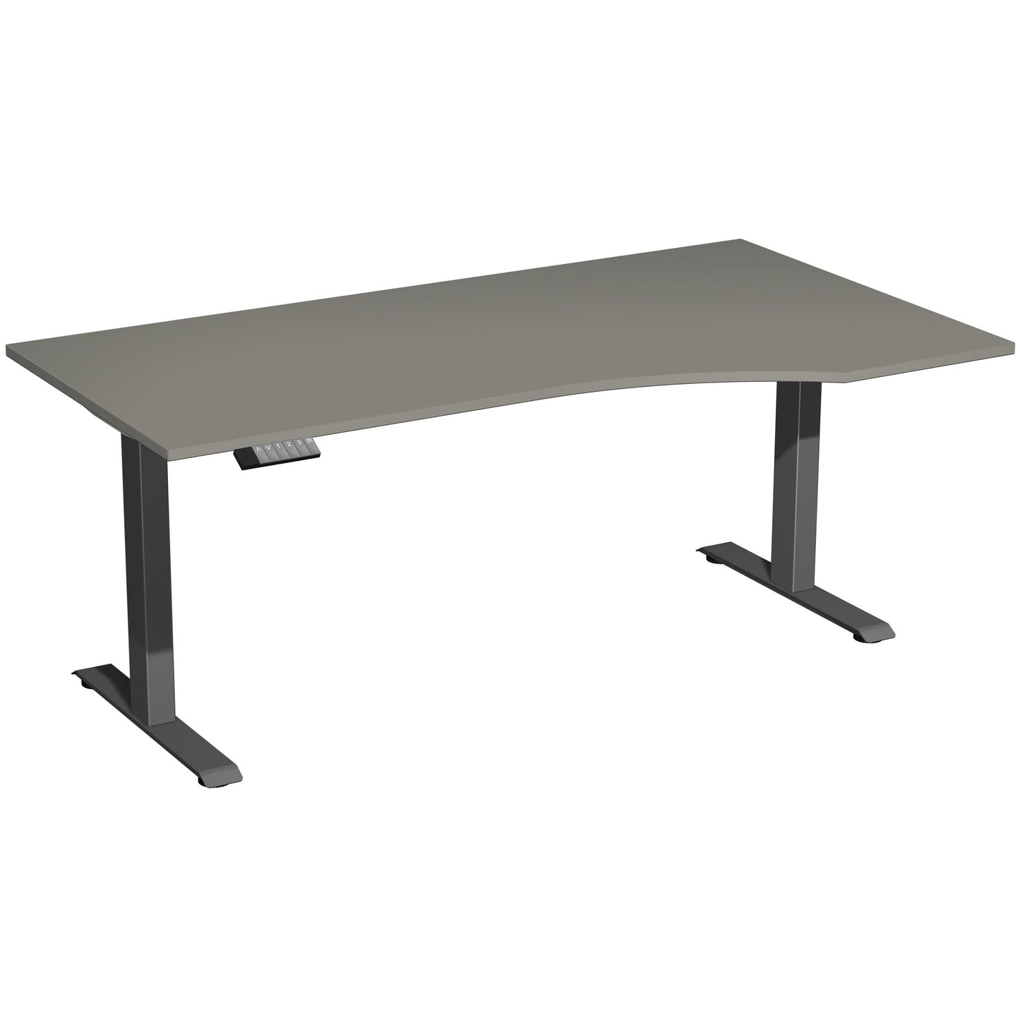 Geramöbel Schreibtisch Elevate Basic Maße: 1.800 x 730-1.230 x 1.000 mm (B x H x T) Dreischicht-Feinspan, melaminharzbeschichtet onyx