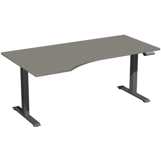 Geramöbel Schreibtisch Elevate Basic Maße: 1.800 x 730-1.230 x 1.000 mm (B x H x T) Dreischicht-Feinspan, melaminharzbeschichtet onyx