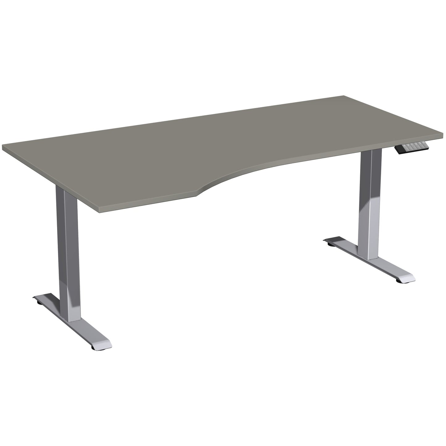 Geramöbel Schreibtisch Elevate Basic Maße: 1.800 x 730-1.230 x 1.000 mm (B x H x T) Dreischicht-Feinspan, melaminharzbeschichtet onyx