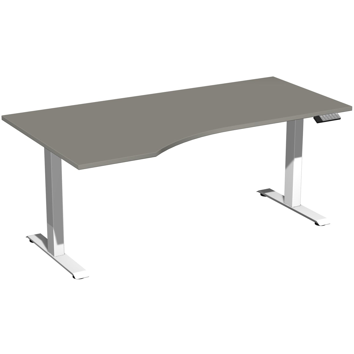 Geramöbel Schreibtisch Elevate Plus Maße: 1.800 x 630-1.280 x 1.000 mm (B x H x T) Dreischicht-Feinspan, melaminharzbeschichtet onyx