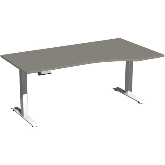 Geramöbel Schreibtisch Elevate Plus Maße: 1.800 x 630-1.280 x 1.000 mm (B x H x T) Dreischicht-Feinspan, melaminharzbeschichtet onyx
