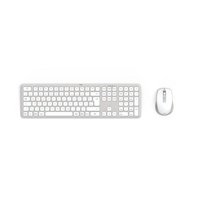 Hama Tastatur-Maus-Set WKM-550 QWERTZ Windows® 10, Mac universell USB-A 10m inkl. USB-A-Empfänger grau/weiß