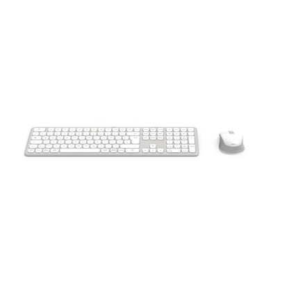 Hama Tastatur-Maus-Set WKM-550 QWERTZ Windows® 10, Mac universell USB-A 10m inkl. USB-A-Empfänger grau/weiß