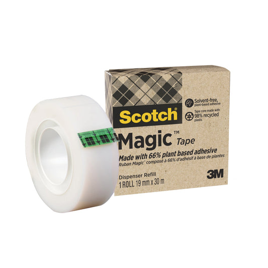 Scotch® Klebefilm MagicT Hergestellt aus pflanzlichen Materialien 900 19 mm x 30 m (B x L) einseitig klebend mit Lösungsmittel Zelluloseacetat durchsichtig