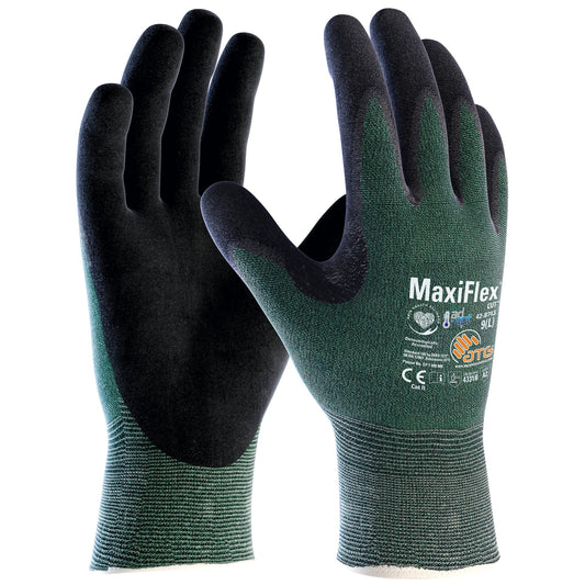 ATG® Arbeitshandschuhe MaxiFlex® CutTAD-APT® 10 UHMW Polyethylen/Glasfaser/Nylon/Spandex grün/schwarz