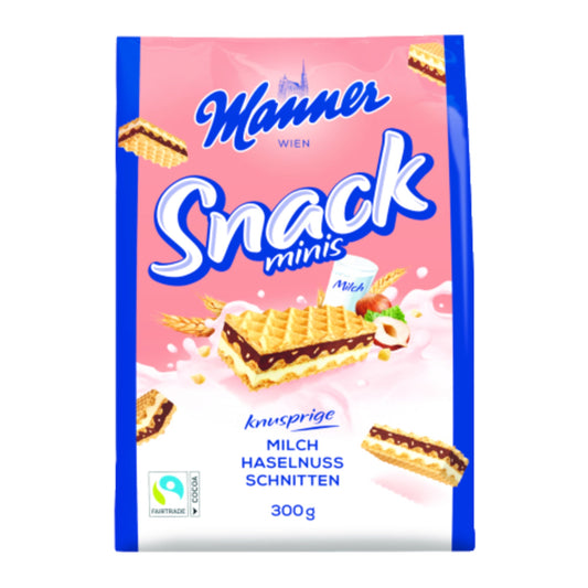 Gebäck Snack Minis Milch Haselnuss 300 g/Pack.