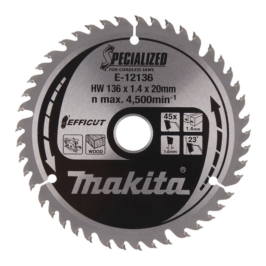 Makita® Sägeblatt EFFICUT Handkreissäge 136 x 20 x 1,4 mm (B x H x T)