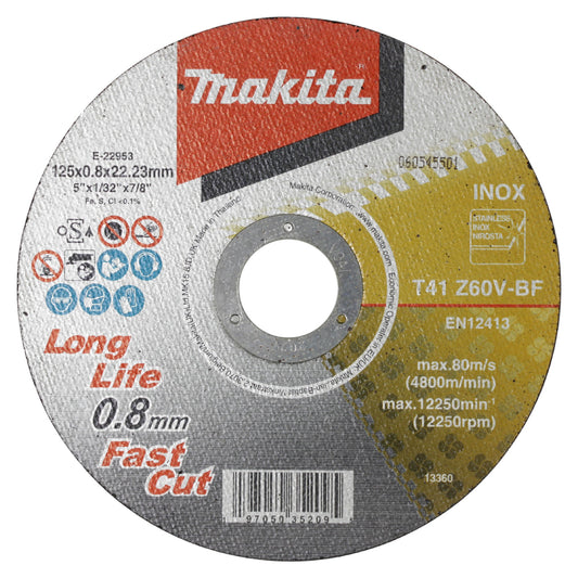 Makita® Zubehör Schleifgeräte INOX Trennscheibe 125mm 0,8mm Z60V 12 St./Pack.