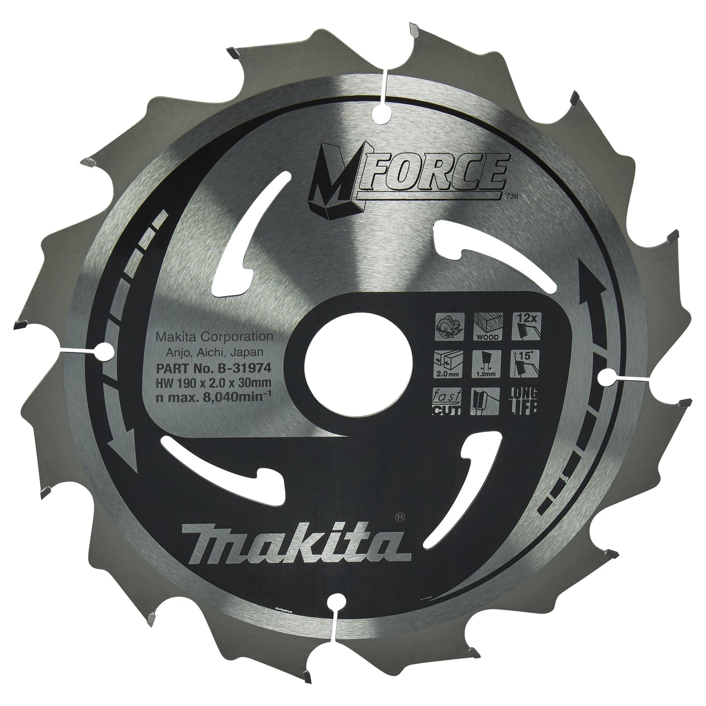 Makita® Sägeblatt M-FORCE Handkreissäge 190 x 30 x 2 mm (B x H x T)