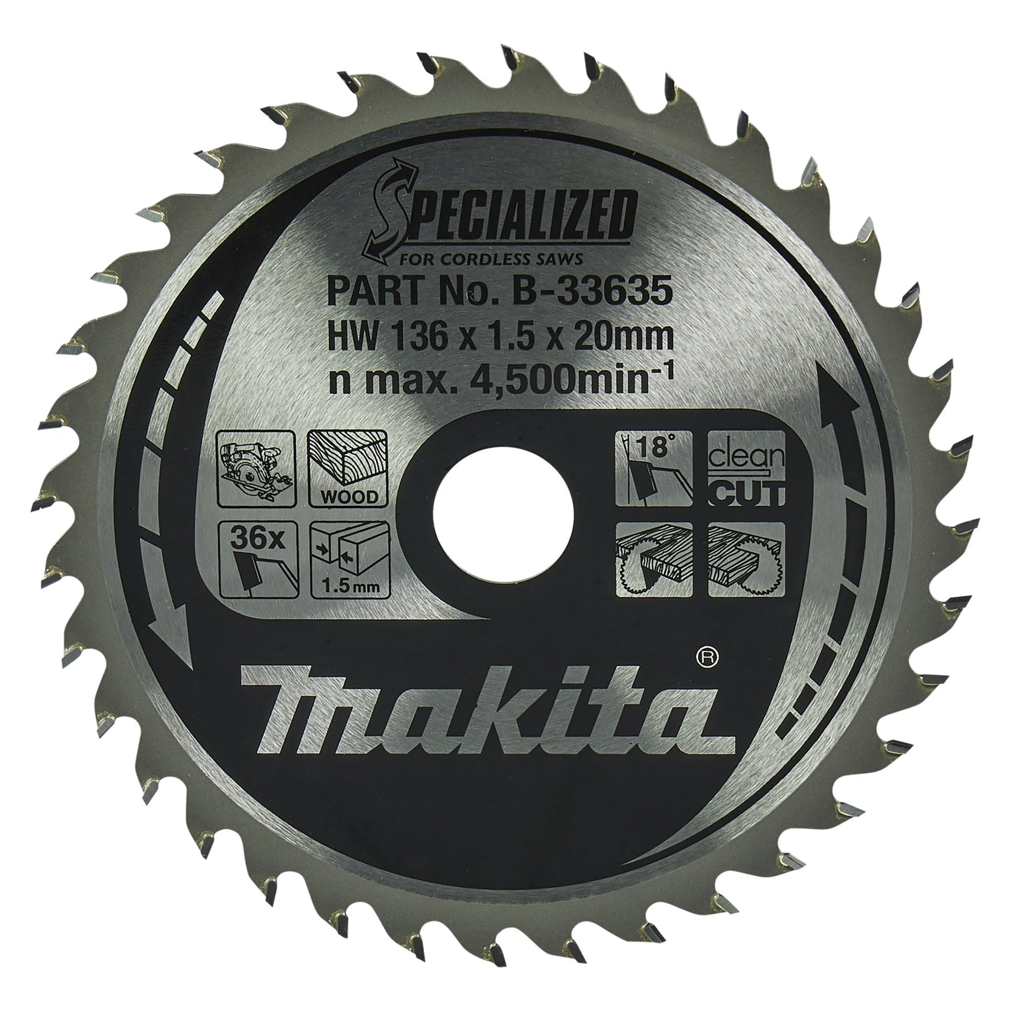 Makita® Sägeblatt SPECIALIZED Handkreissäge 136 x 20 x 1,5 mm (B x H x T)