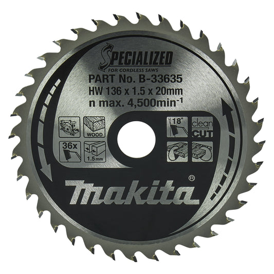 Makita® Sägeblatt SPECIALIZED Handkreissäge 136 x 20 x 1,5 mm (B x H x T)