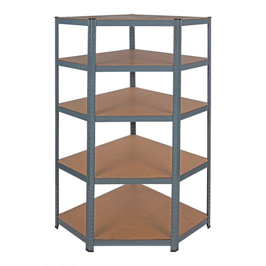 pro-bau-tec Eckregal 900 x 1.800 x 450 mm (B x H x T) 5 Fachböden Stahl, pulverbeschichtet