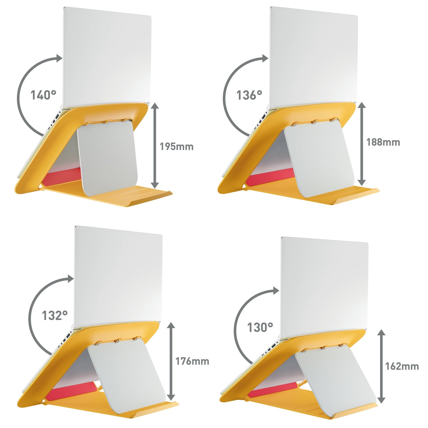 Leitz Notebookständer Ergo Cosy höhenverstellbar 80 % Post-Consumer-Kunststoff/Metall/Gummi gelb