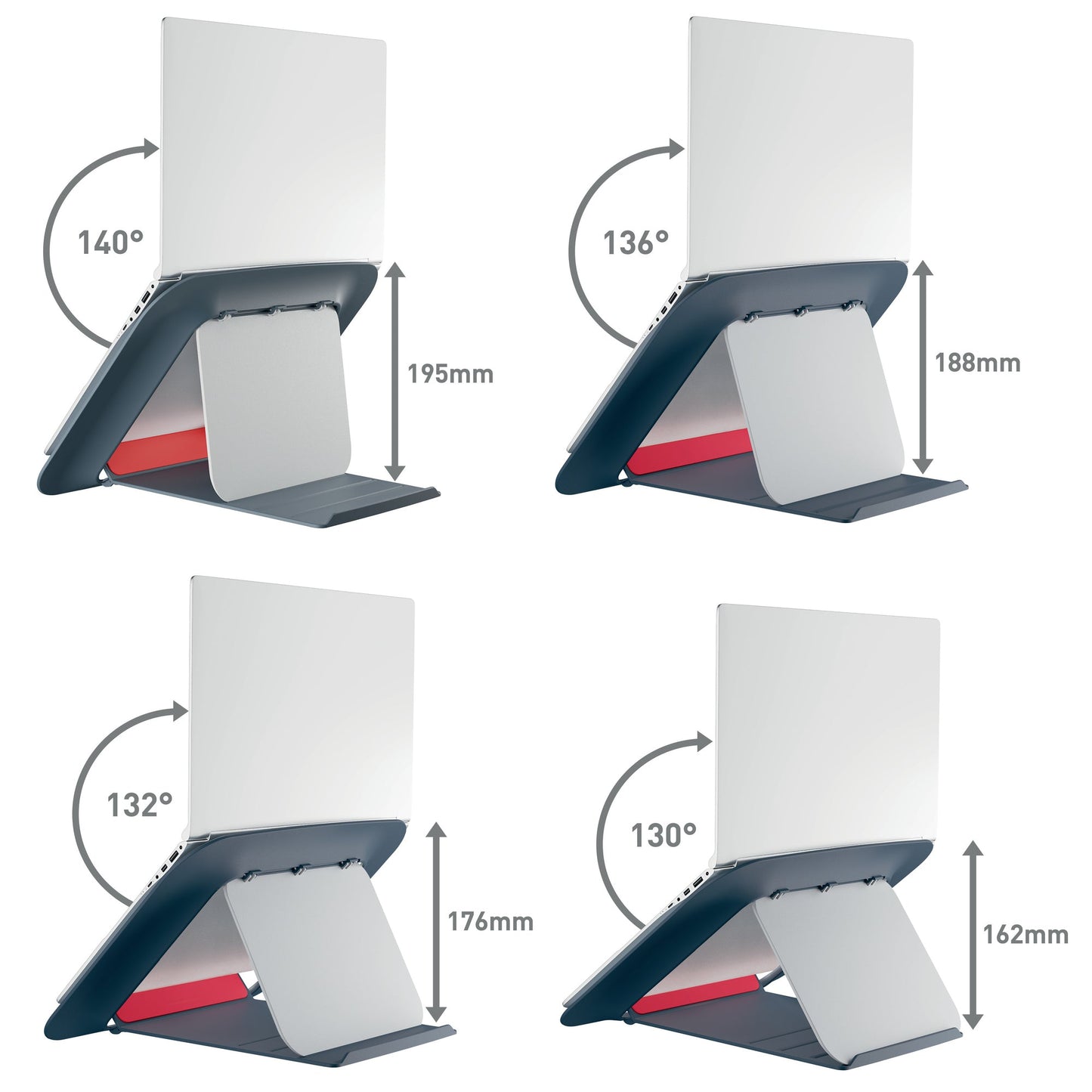 Leitz Notebookständer Ergo Cosy höhenverstellbar 80 % Post-Consumer-Kunststoff/Metall/Gummi grau