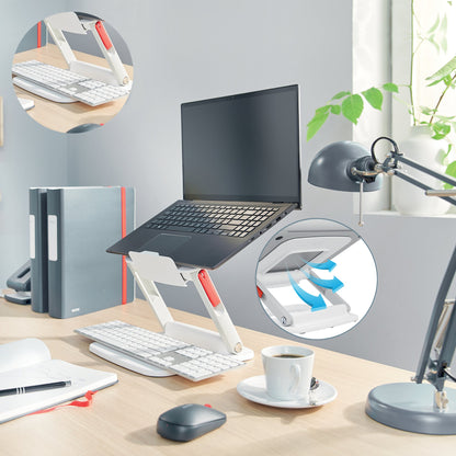 Leitz Notebookständer Ergo höhenverstellbar 63 % Post-Consumer-Kunststoff weiß