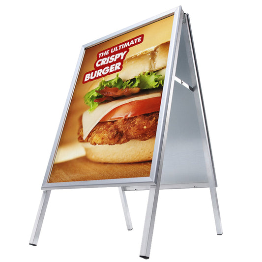 Showdown® Displays Kundenstopper 46,5 x 99,9 x 68,3 cm (B x H x T) DIN A2 Aluminium silber