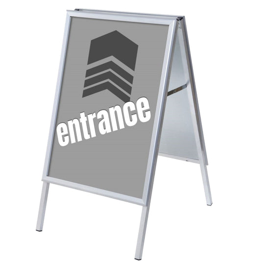 Showdown® Displays Kundenstopper 63,9 x 109,4 x 74,4 cm (B x H x T) DIN A1 Aluminium silber